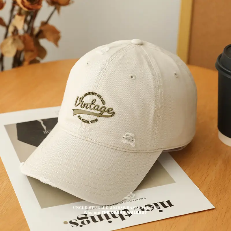 Uncle Stumble Vintage Baseball Cap Beige Wide Brim — feature 3
