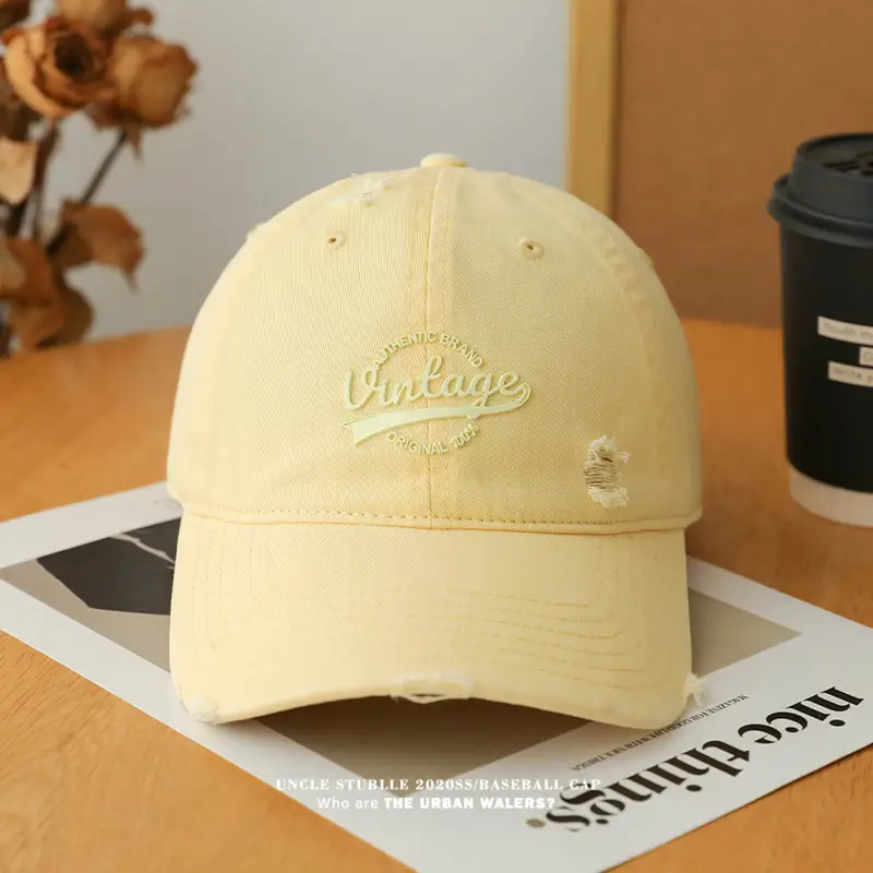 Uncle Stumble Vintage Baseball Cap Beige Wide Brim — feature 5