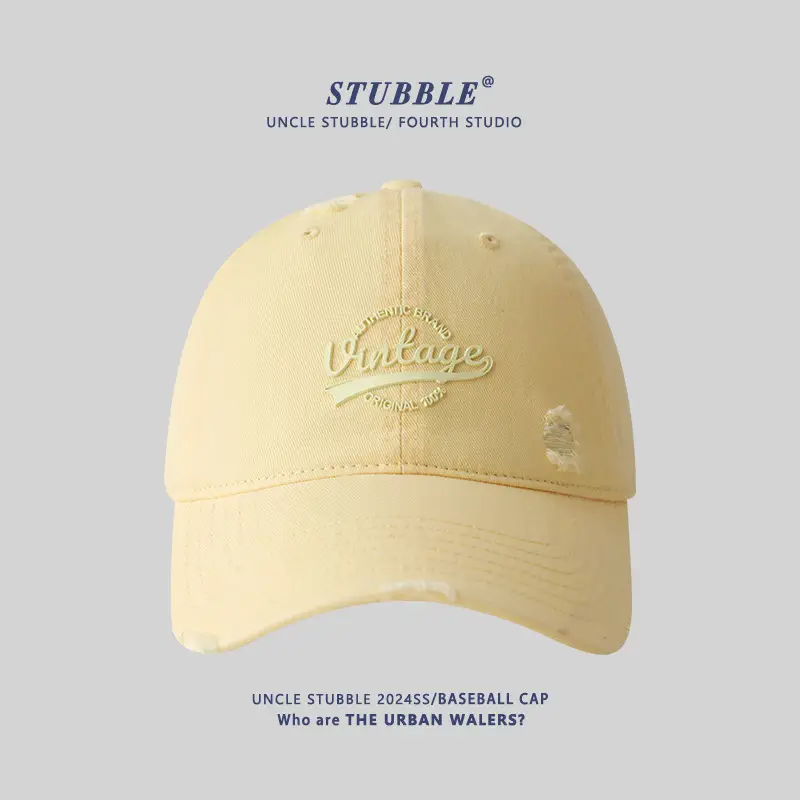 Uncle Stumble Vintage Baseball Cap Beige Wide Brim - Image 4