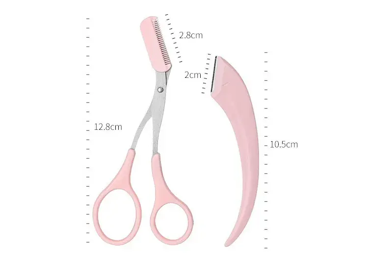 Pink Eyebrow Trimmer Knife with Comb for Women — feature 24