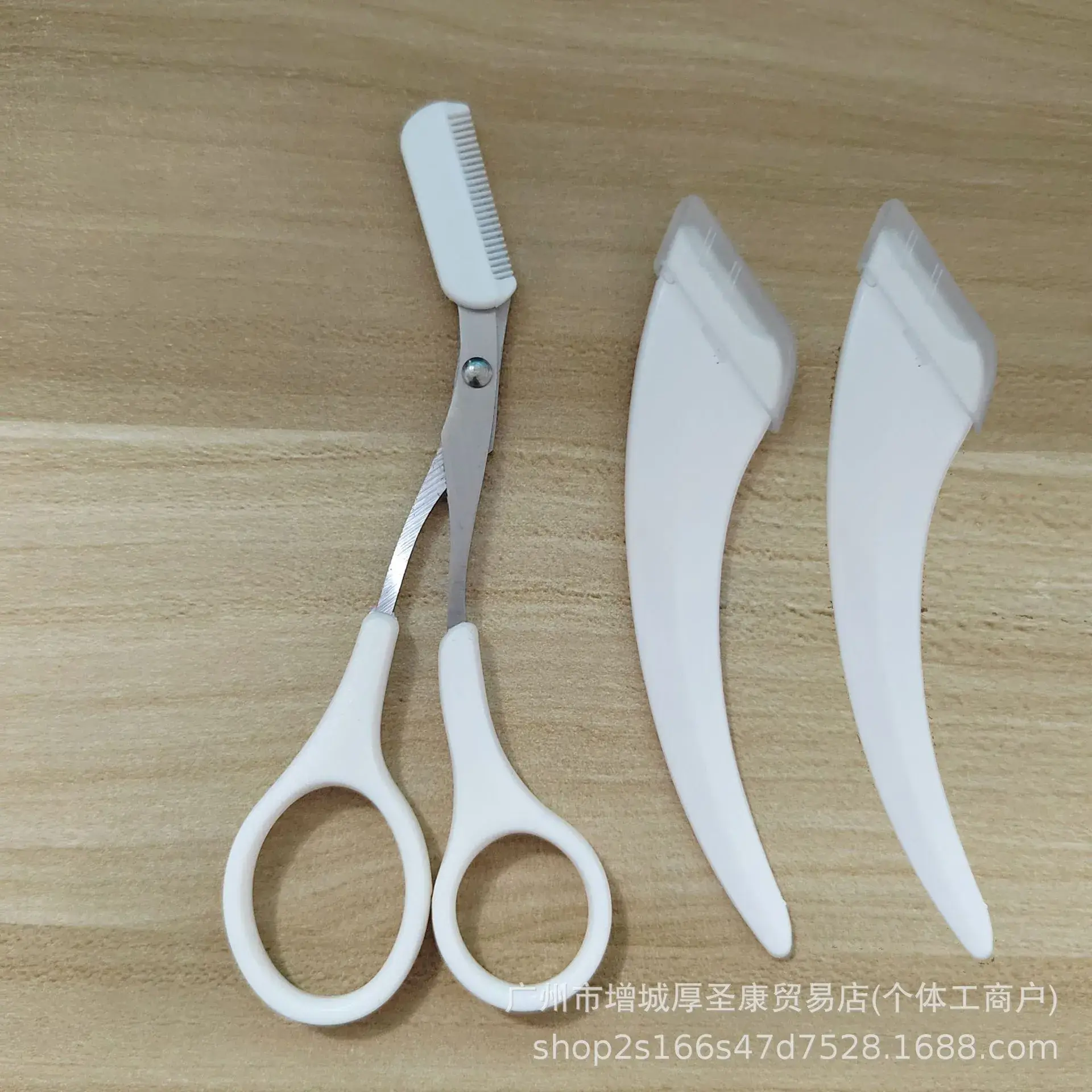 Pink Eyebrow Trimmer Knife with Comb for Women - Image 3