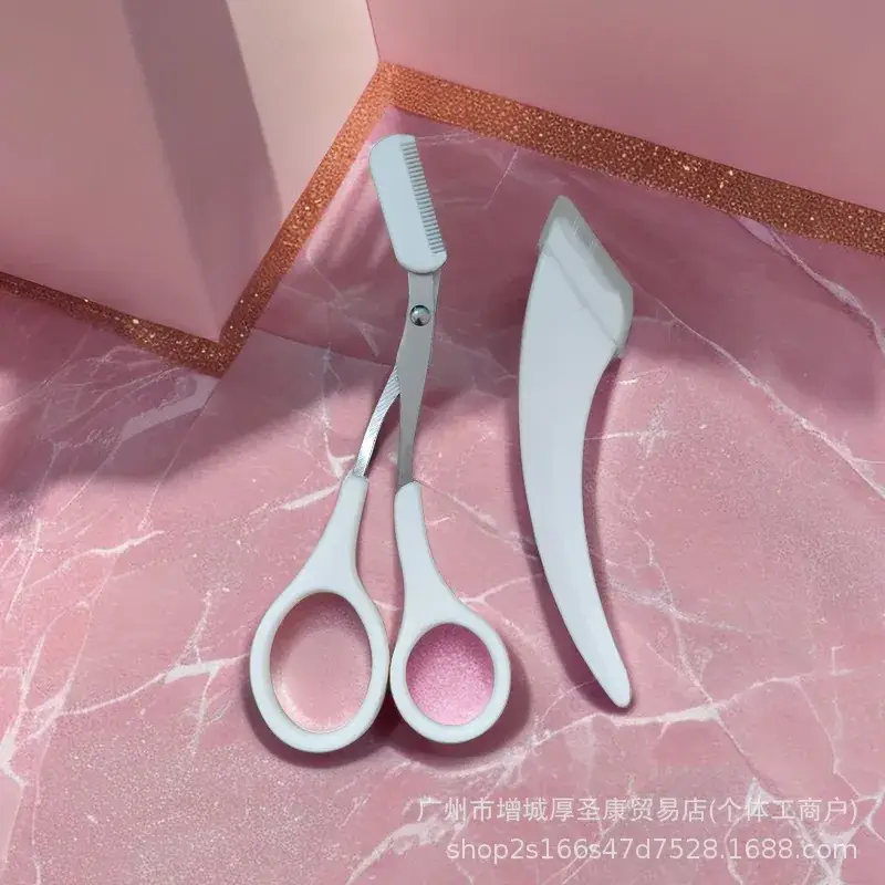 Pink Eyebrow Trimmer Knife with Comb for Women - Image 5