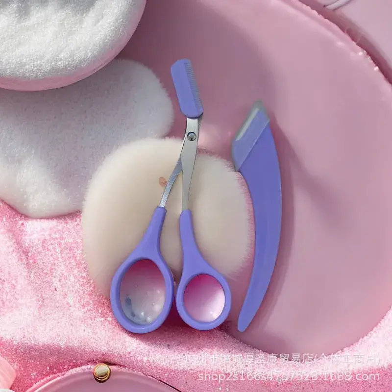 Pink Eyebrow Trimmer Knife with Comb for Women - Image 6