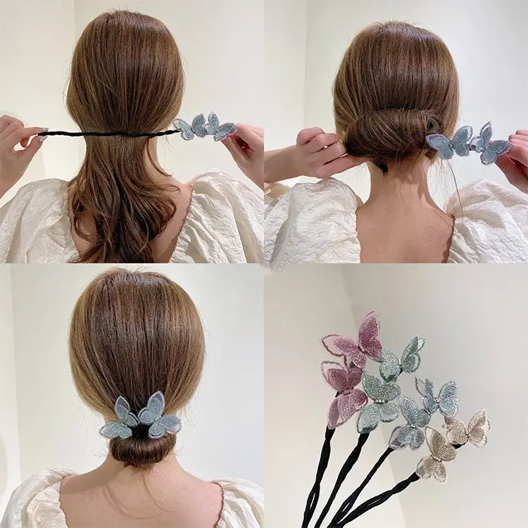Lazy Butterfly Hair Curler with Blue Butterfly Design — feature 1