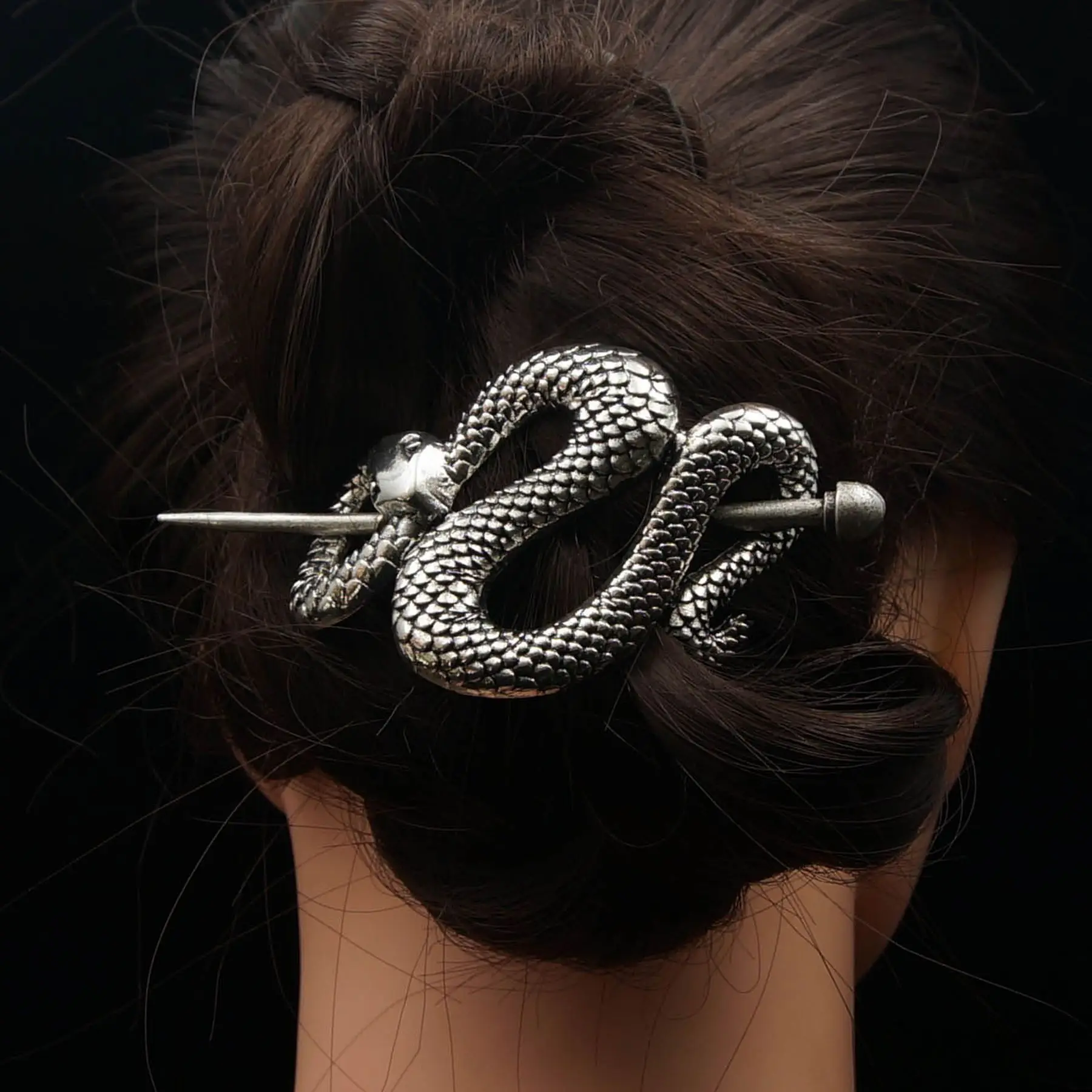 Vintage Snake Hairpin Gothic Witch Halloween Accessory - Image 2