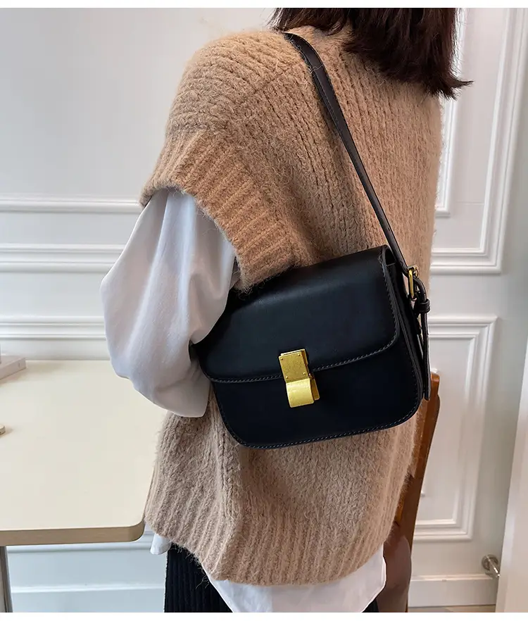 Brown Leather Messenger Bag for Women Autumn Winter — feature 10