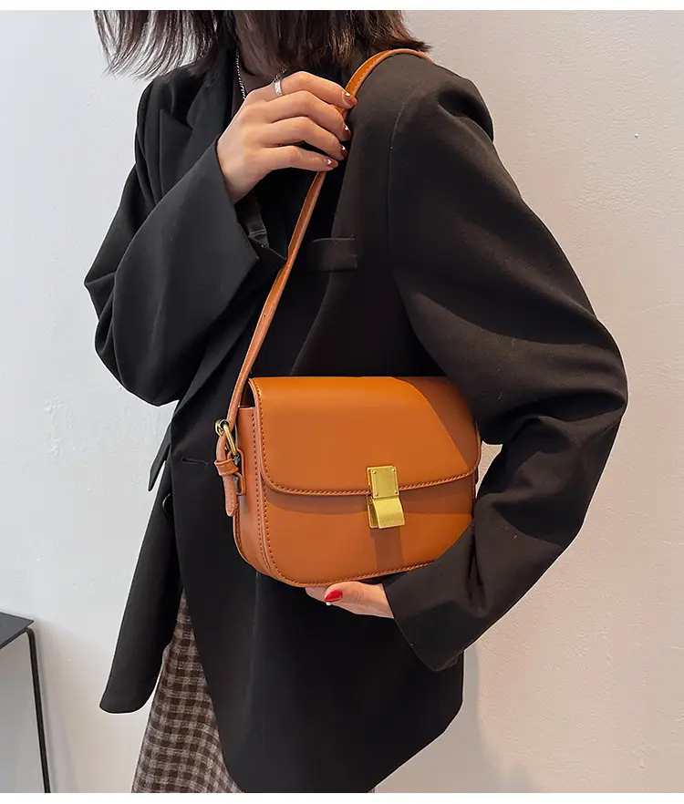 Brown Leather Messenger Bag for Women Autumn Winter — feature 14