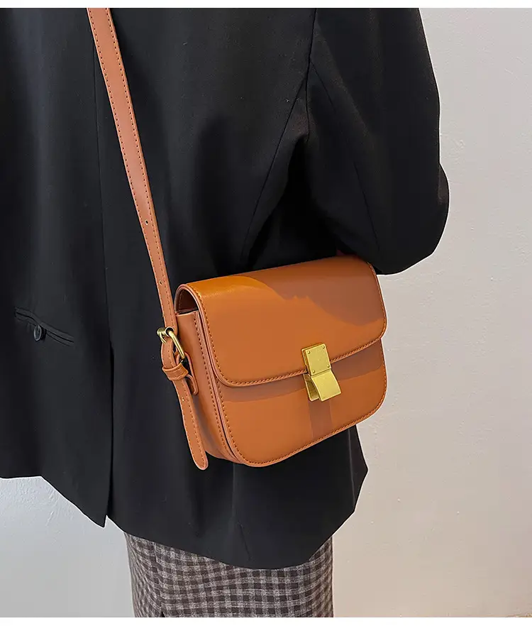 Brown Leather Messenger Bag for Women Autumn Winter — feature 15