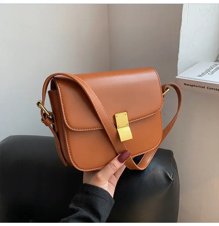 Brown Leather Messenger Bag for Women Autumn Winter — feature 22