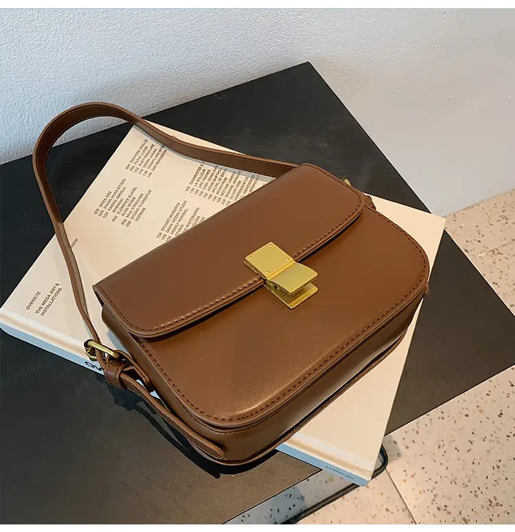 Brown Leather Messenger Bag for Women Autumn Winter — feature 23
