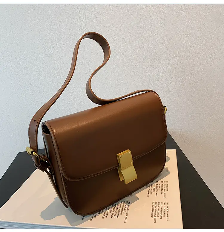 Brown Leather Messenger Bag for Women Autumn Winter — feature 25