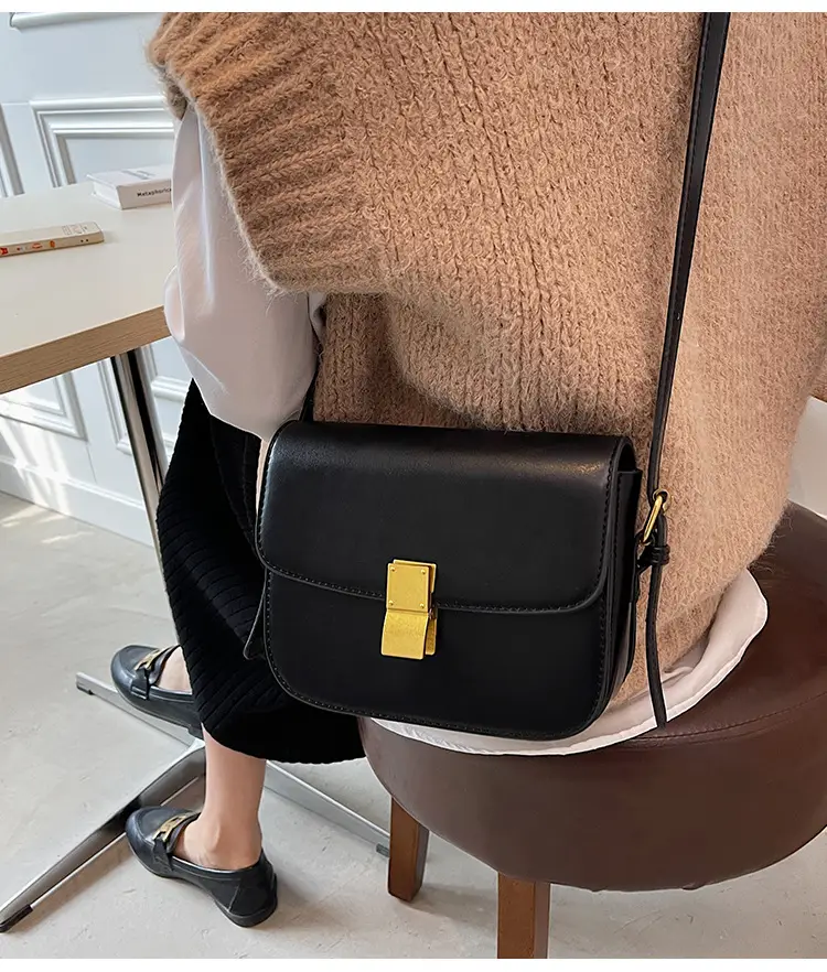 Brown Leather Messenger Bag for Women Autumn Winter — feature 8