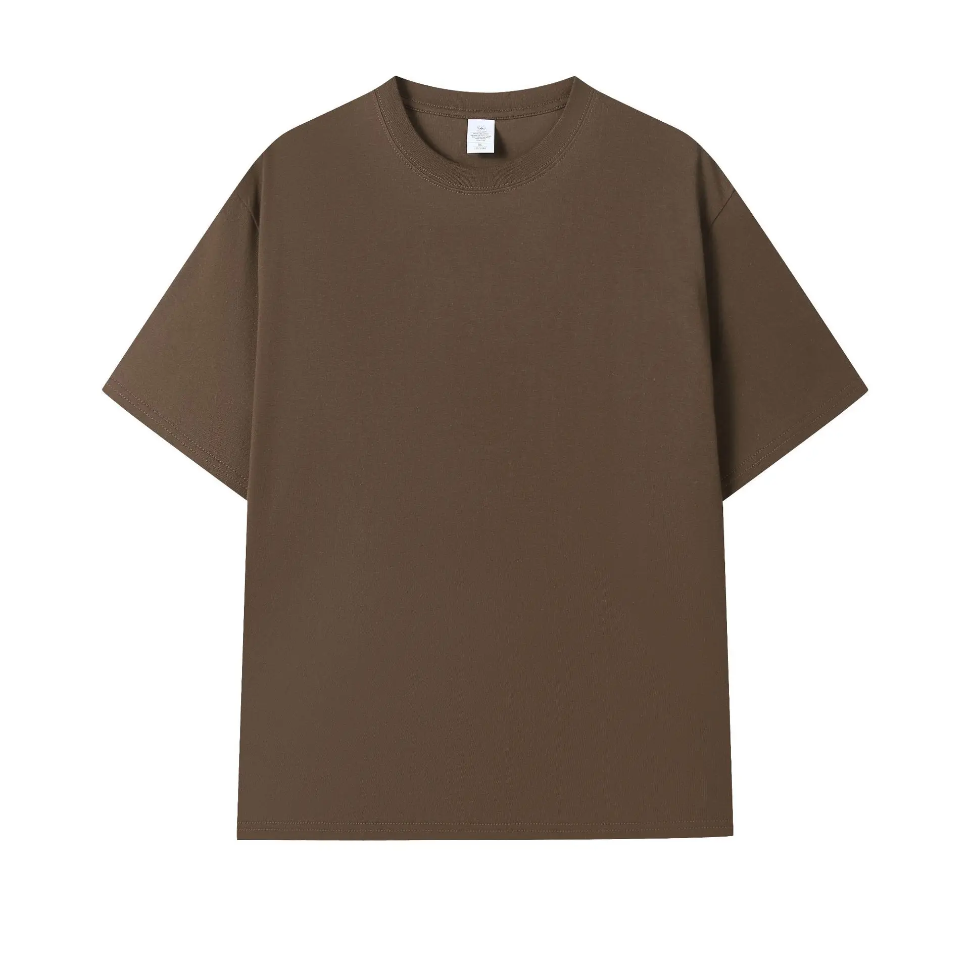 Men 2024 Black Cotton T-Shirt Round Neck Short Sleeve - Image 13