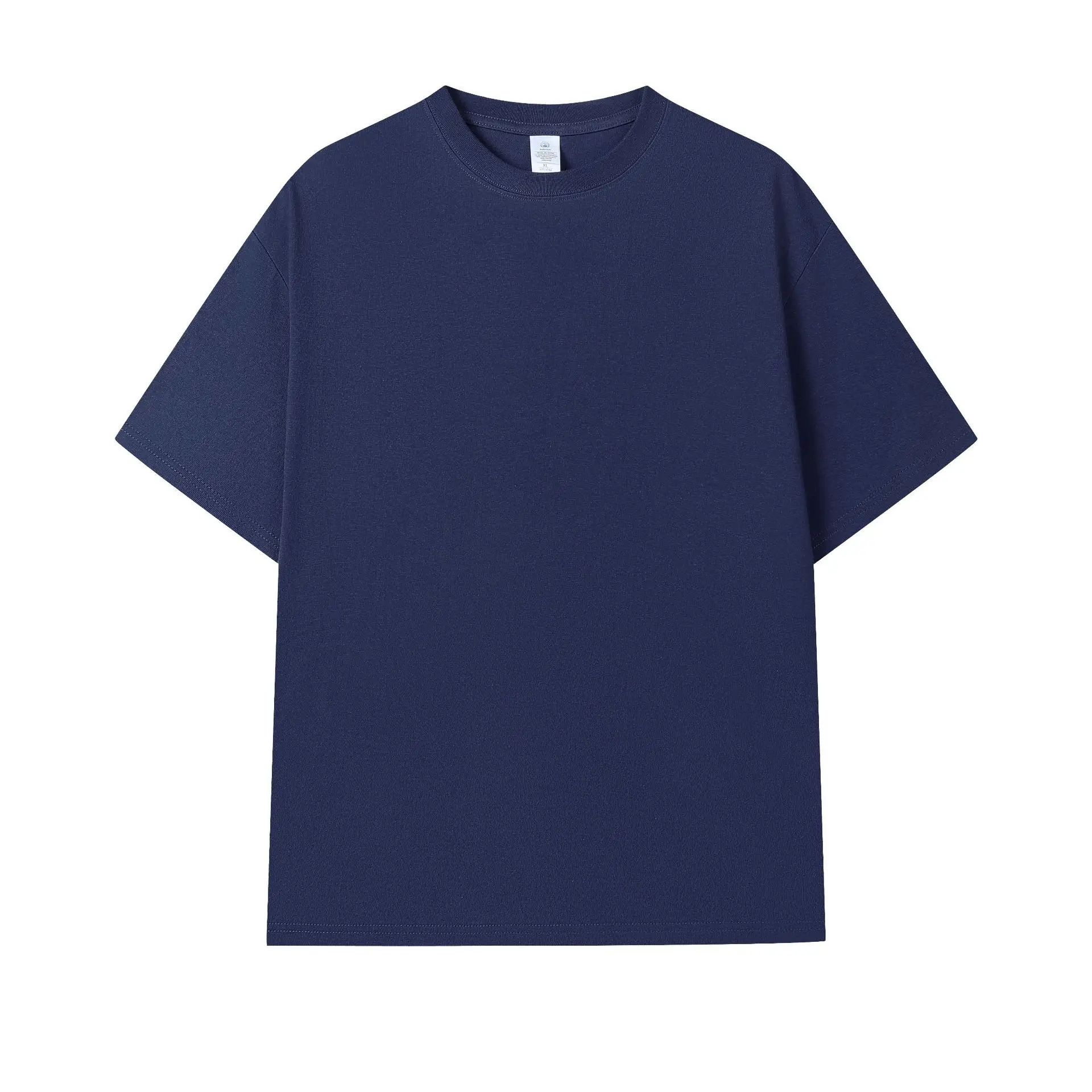 Men 2024 Black Cotton T-Shirt Round Neck Short Sleeve - Image 15
