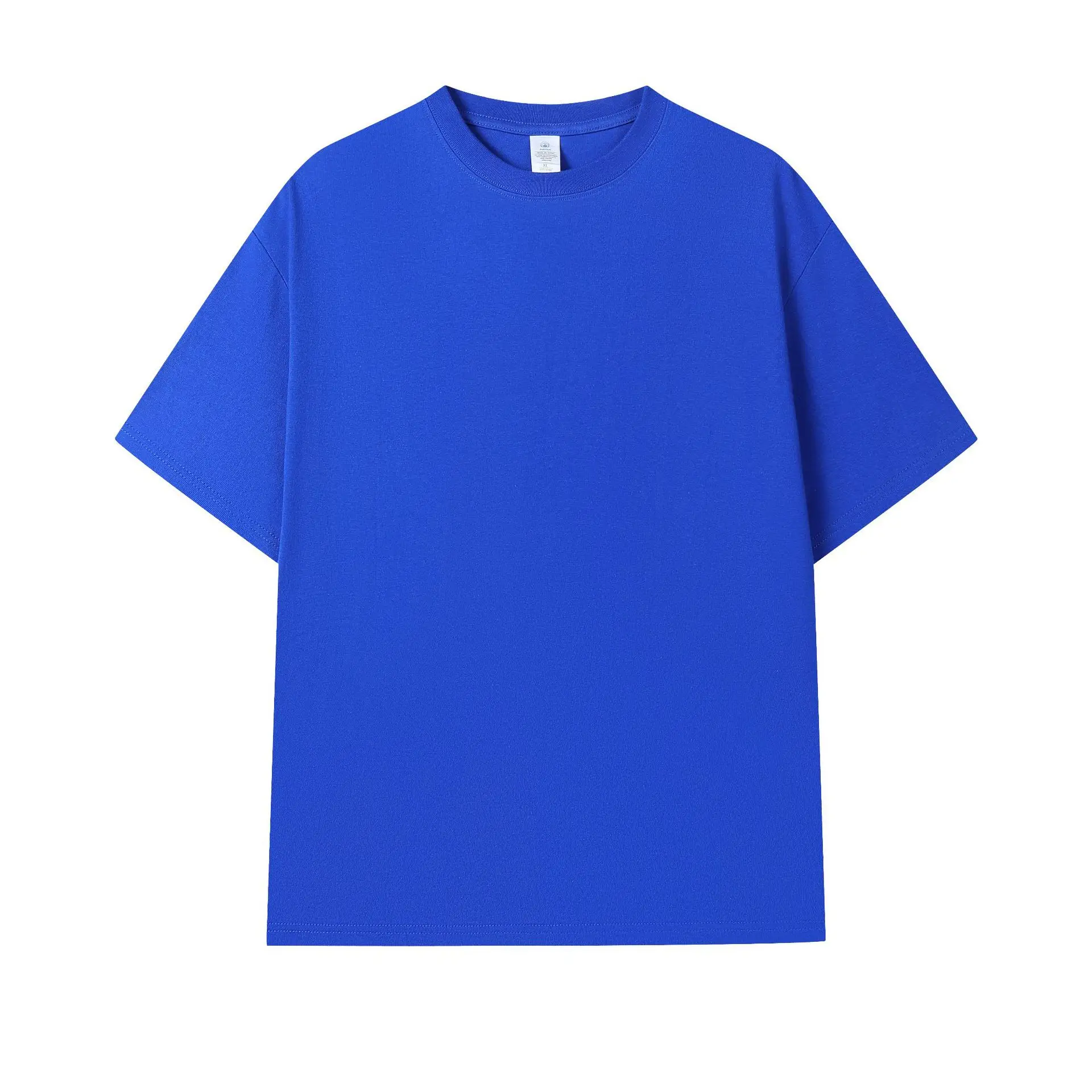 Men 2024 Black Cotton T-Shirt Round Neck Short Sleeve - Image 4