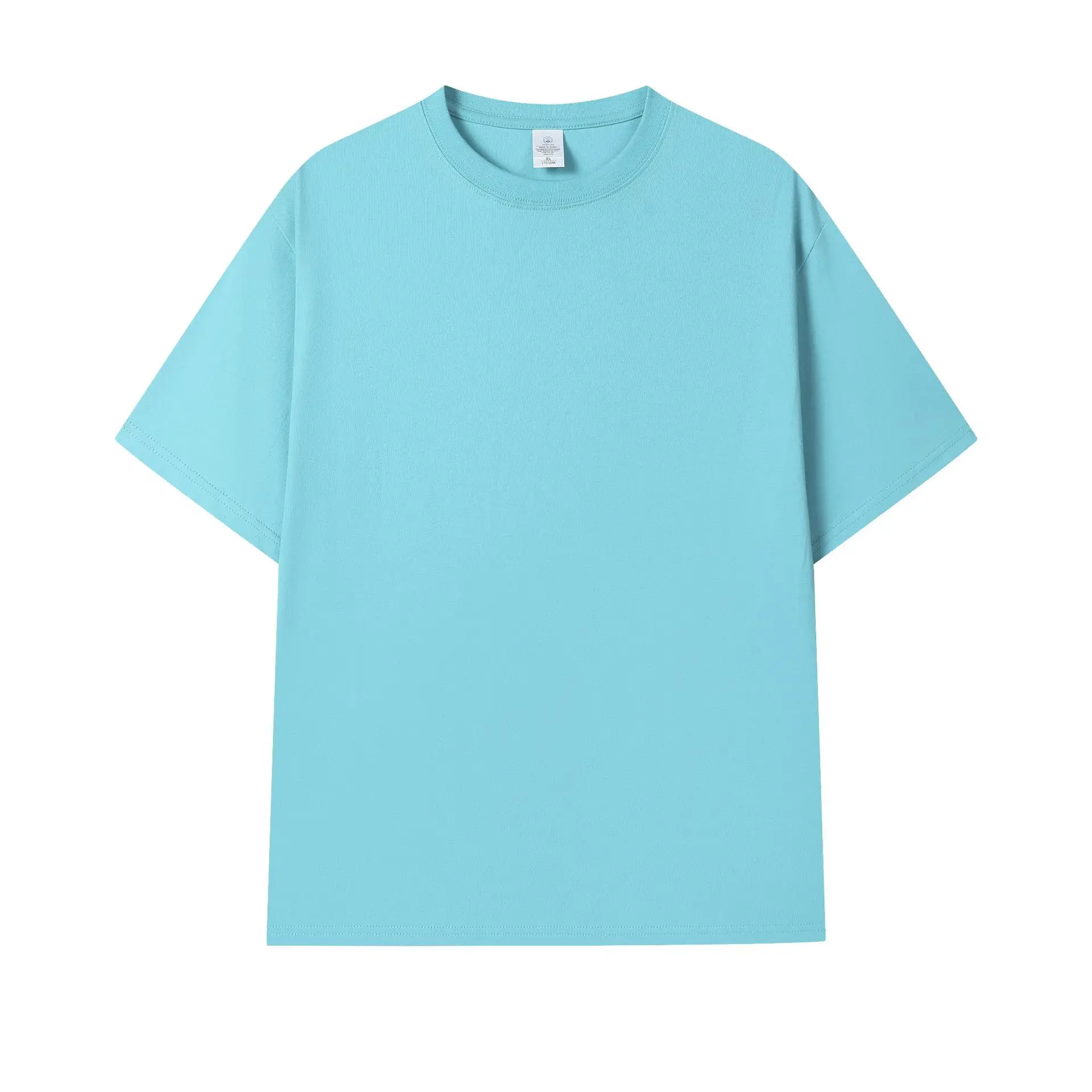 Men 2024 Black Cotton T-Shirt Round Neck Short Sleeve - Image 7