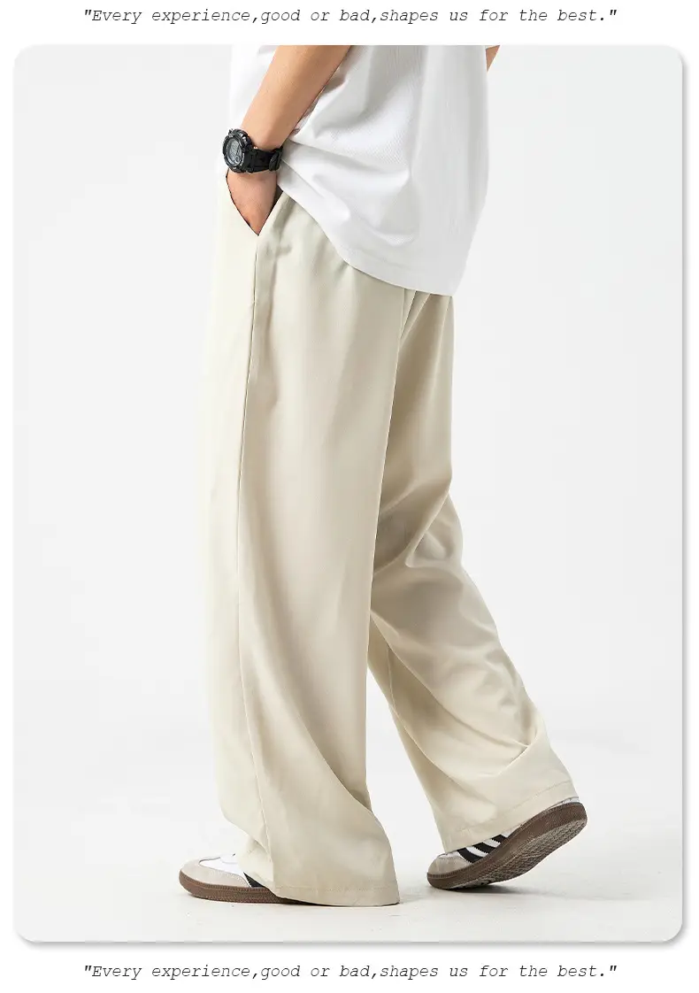 Men's Ice Silk Loose Straight Pants Solid Color — feature 16