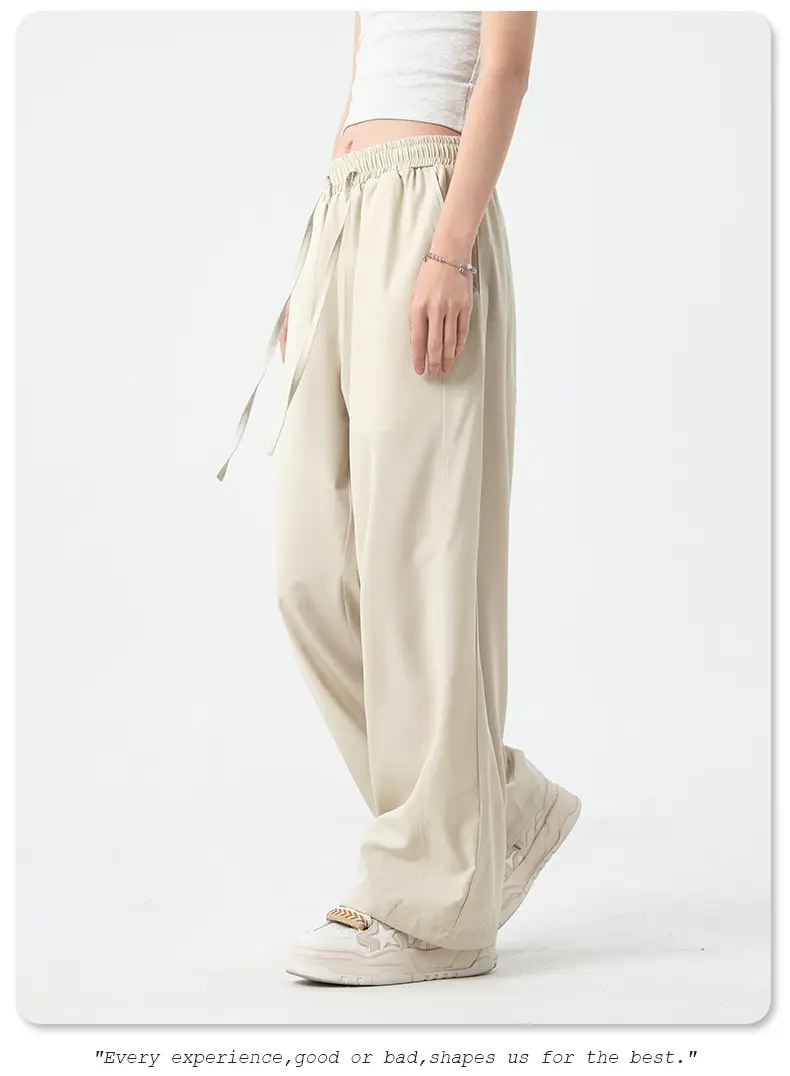 Men's Ice Silk Loose Straight Pants Solid Color — feature 17