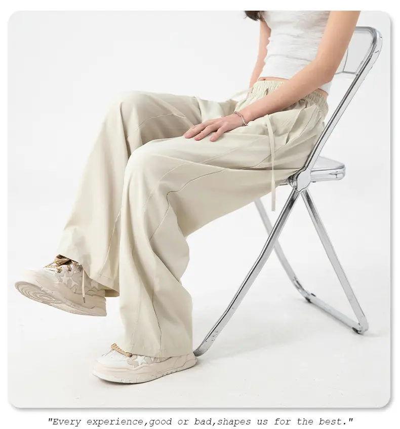 Men's Ice Silk Loose Straight Pants Solid Color — feature 18