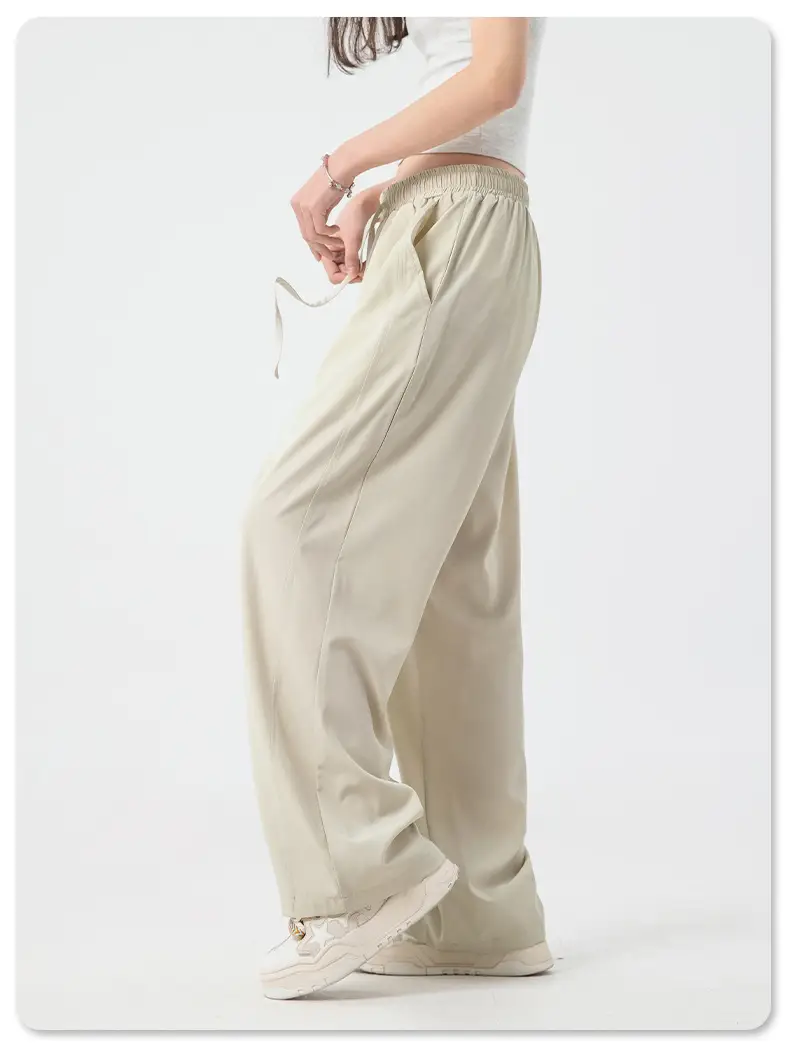 Men's Ice Silk Loose Straight Pants Solid Color — feature 19