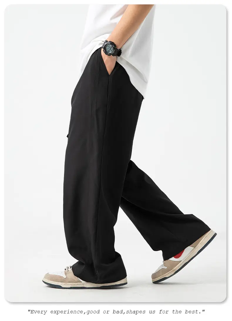 Men's Ice Silk Loose Straight Pants Solid Color — feature 26