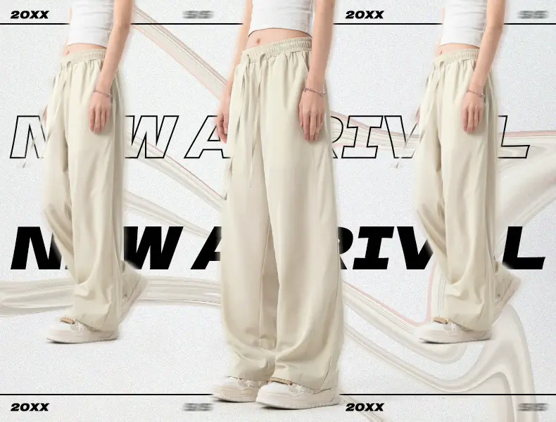 Men's Ice Silk Loose Straight Pants Solid Color — feature 5