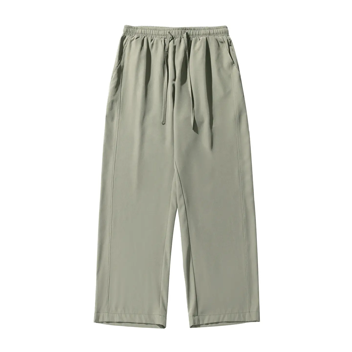 Men's Ice Silk Loose Straight Pants Solid Color - Image 4