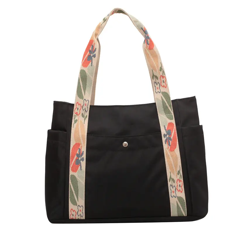 Women's Floral Printed Nylon Tote Bag Large Capacity - Image 9