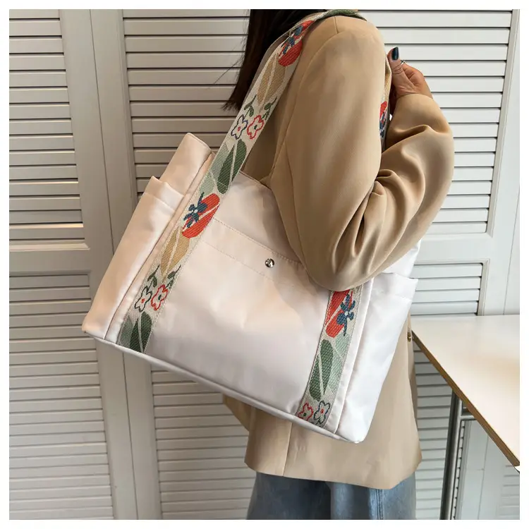Women's Floral Printed Nylon Tote Bag Large Capacity — feature 17