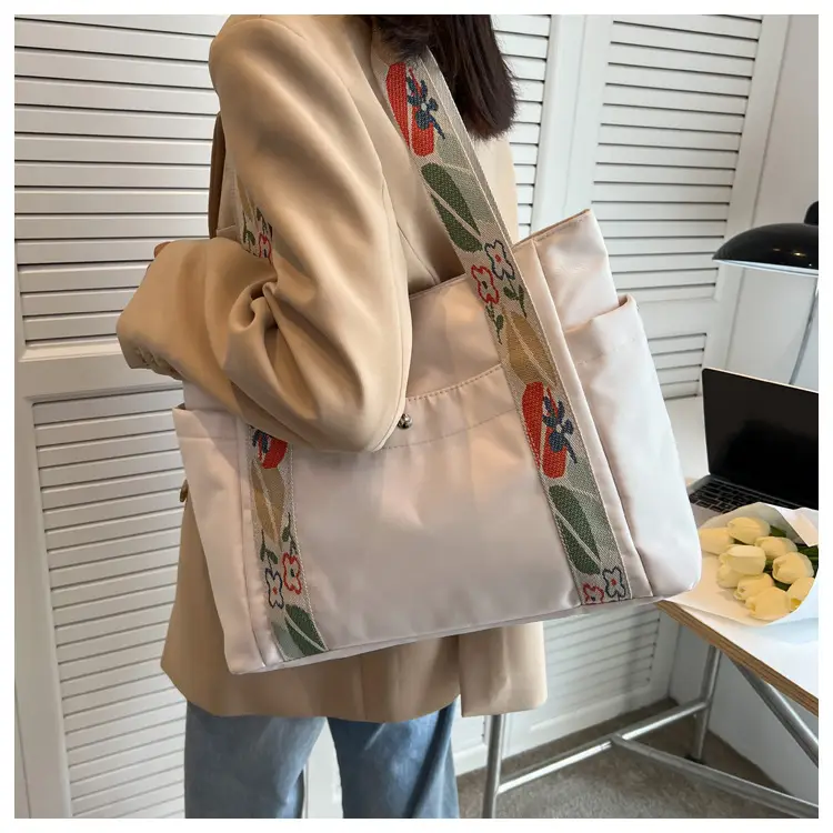 Women's Floral Printed Nylon Tote Bag Large Capacity — feature 19