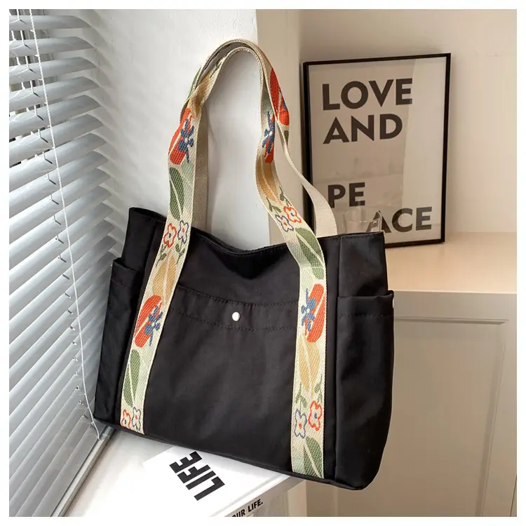 Women's Floral Printed Nylon Tote Bag Large Capacity — feature 32