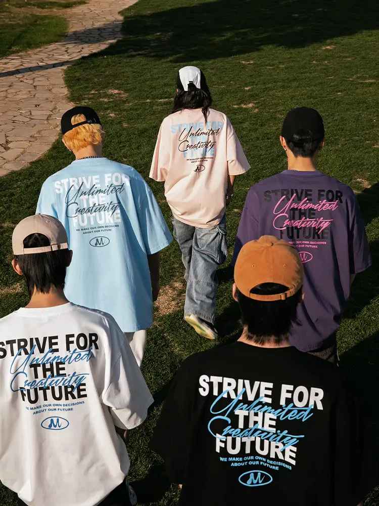 Men Purple Printed T-Shirt Future Theme Loose Fit