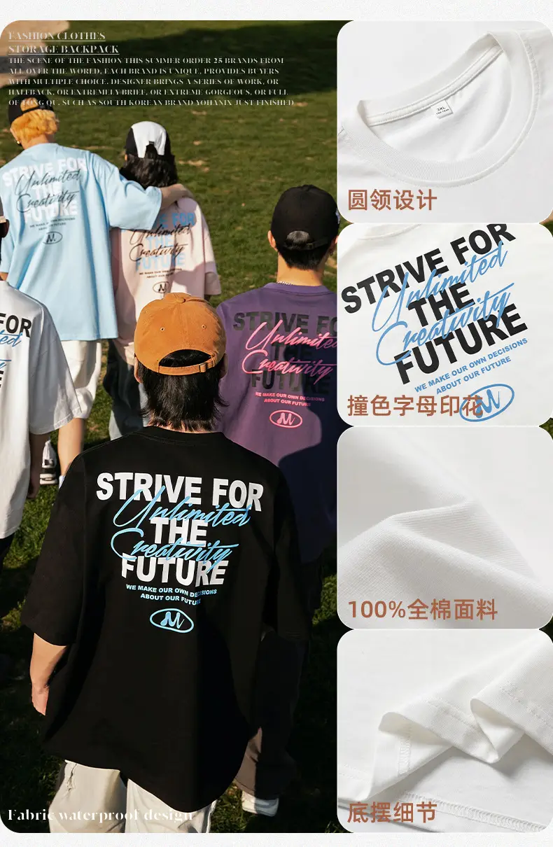 Men Purple Printed T-Shirt Future Theme Loose Fit — feature 8