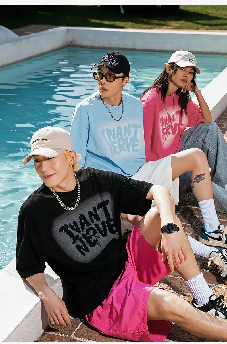Korean Lu Men's Hollow Letter Printed T-Shirt Same Style American Trendy Brand Half Sleeve T-Shirt Q — feature 8