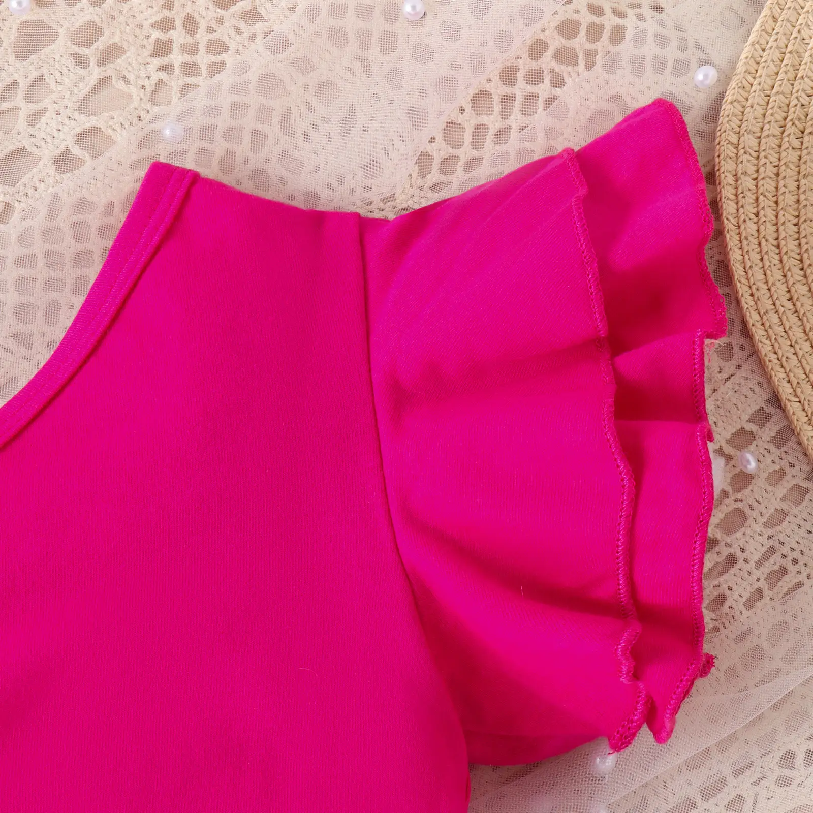 Baoxian Kids White Pink Summer Pants Set — feature 14