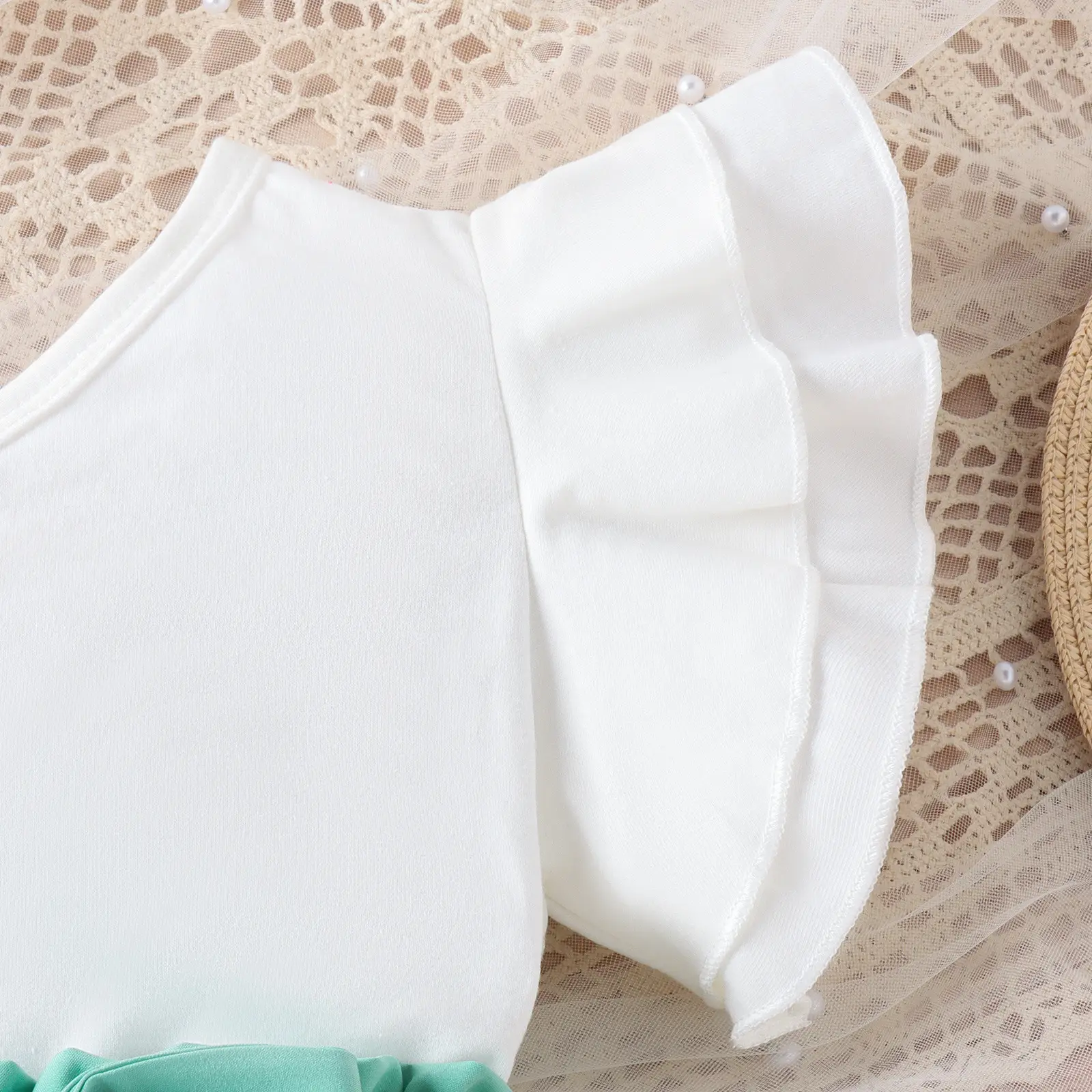 Baoxian Kids White Pink Summer Pants Set — feature 23