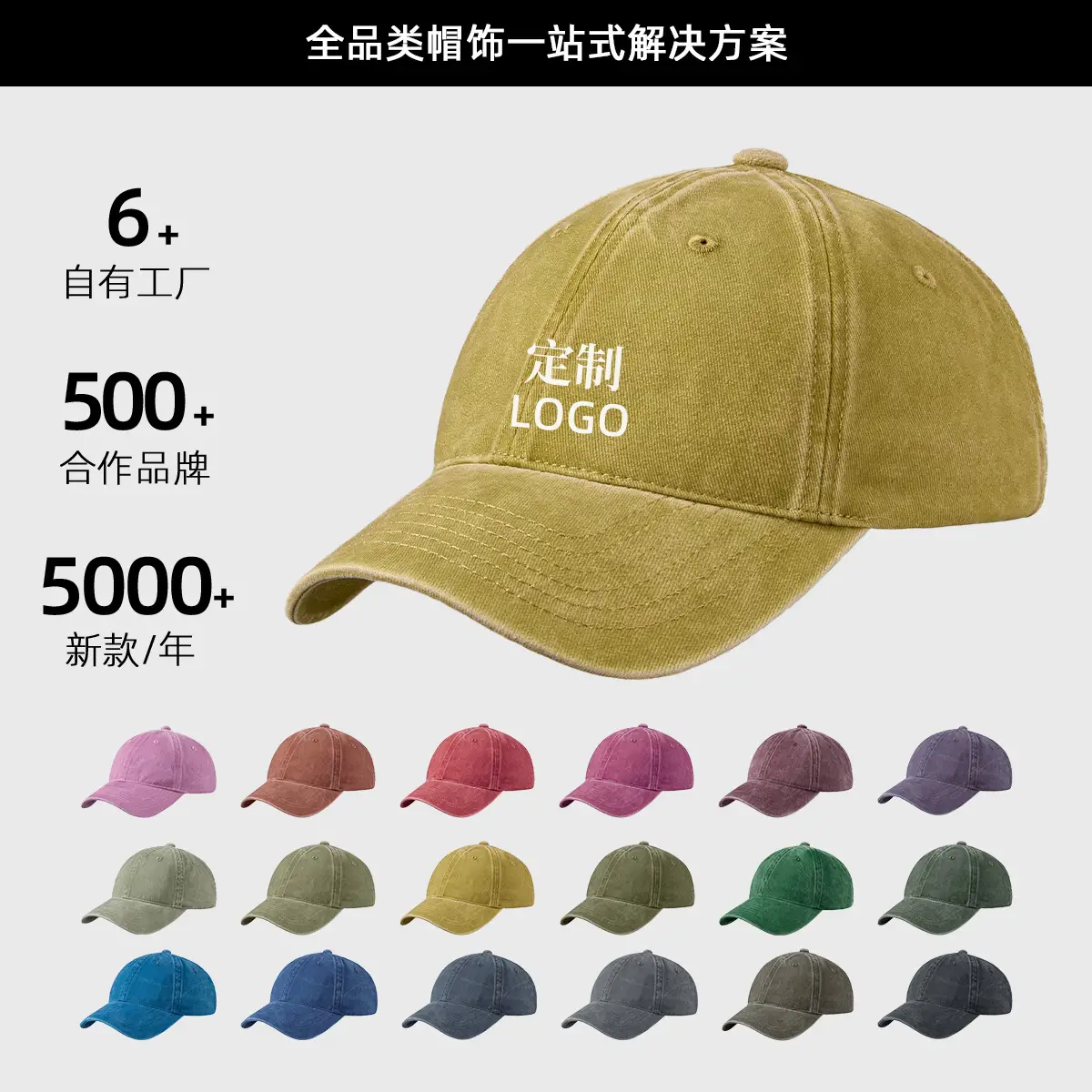 Adjustable Vintage Washed Cap for Men Women