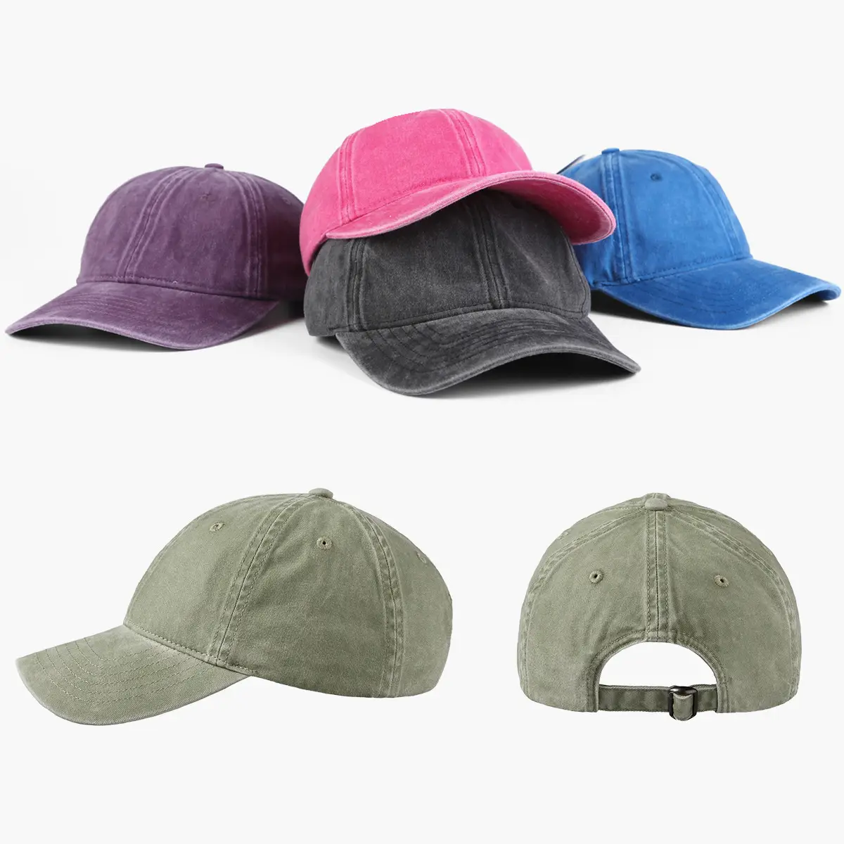 Adjustable Vintage Washed Cap for Men Women