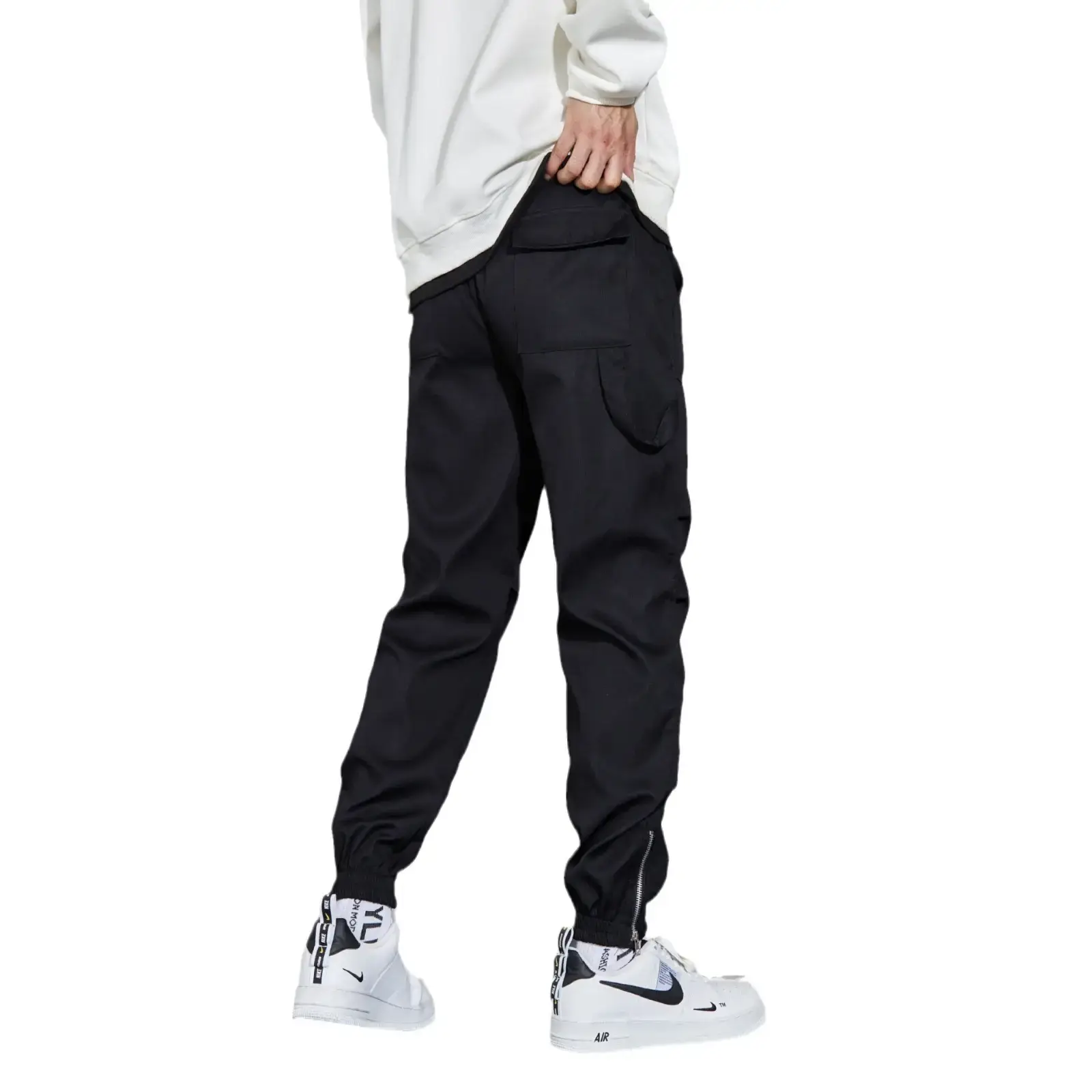 Men Black High-End Jogger Pants 2024 Loose Fit - Image 8