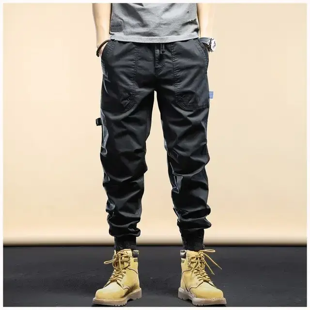 Men Black High-End Jogger Pants 2024 Loose Fit — feature 5