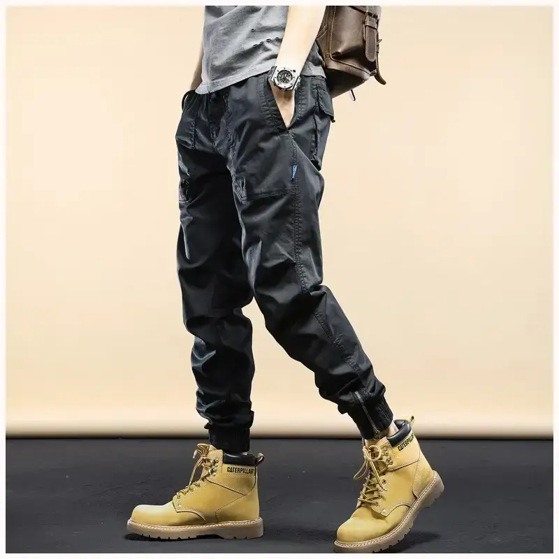 Men Black High-End Jogger Pants 2024 Loose Fit - Image 3