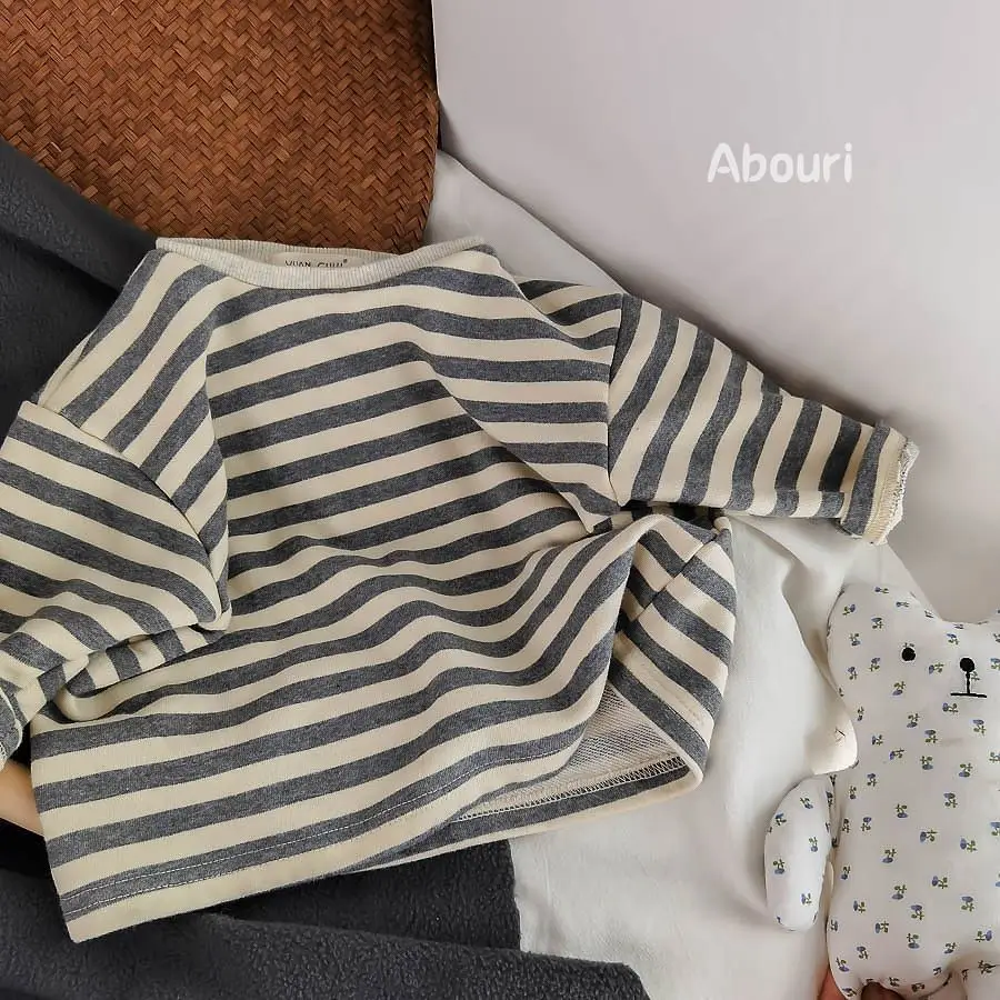 South Korea Baby Striped T-Shirt Boys Girls 2025 Spring - Image 3
