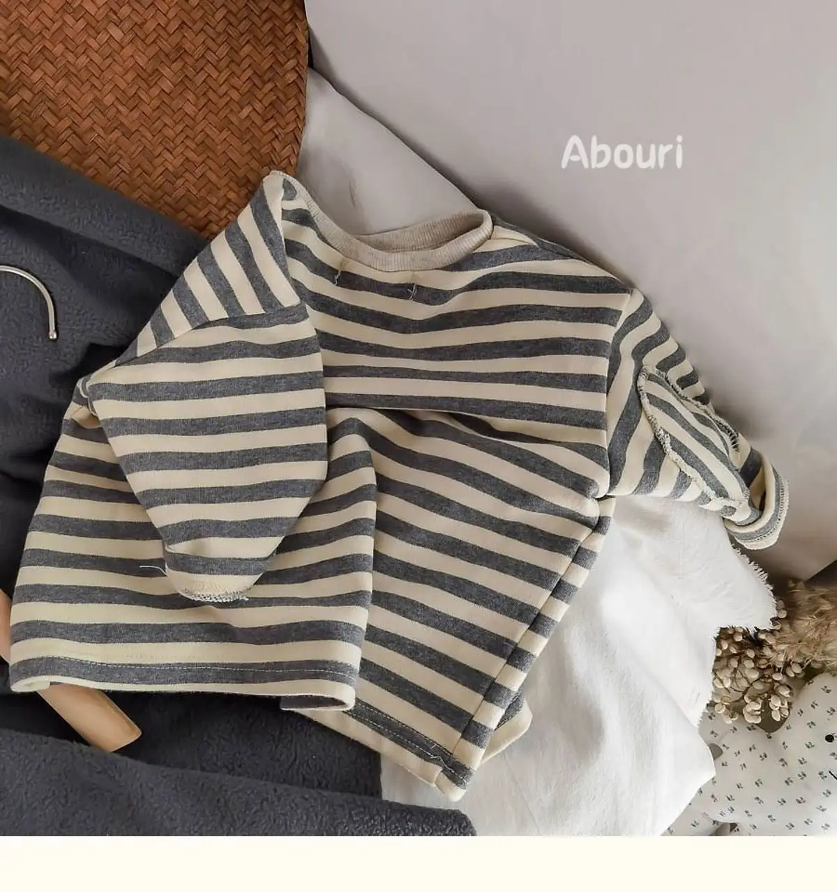 South Korea Baby Striped T-Shirt Boys Girls 2025 Spring — feature 3