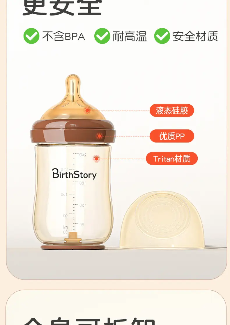 Baby Bottle Anti-Colic Tritan Wide-Mouth Baby Learning Drinking Cup Kidsren's Three-Use Straw Cup 0-3 Years Old — feature 16