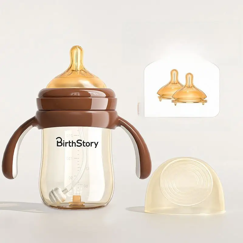 Baby Bottle Anti-Colic Tritan Wide-Mouth Baby Learning Drinking Cup Kidsren's Three-Use Straw Cup 0-3 Years Old