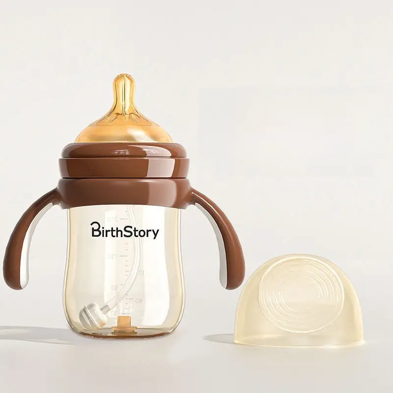 Baby Bottle Anti-Colic Tritan Wide-Mouth Baby Learning Drinking Cup Kidsren's Three-Use Straw Cup 0-3 Years Old