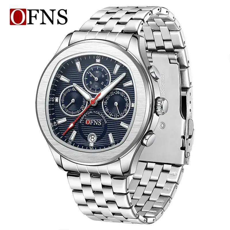 Men's Green Dial Quartz Watch with Chain Strap - Image 12