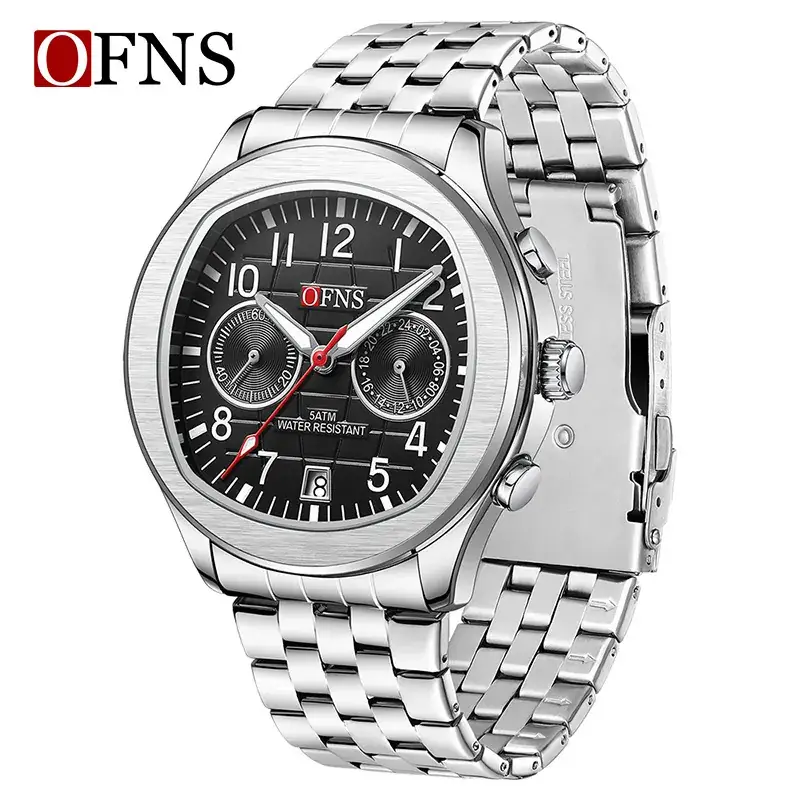 Men's Green Dial Quartz Watch with Chain Strap - Image 13