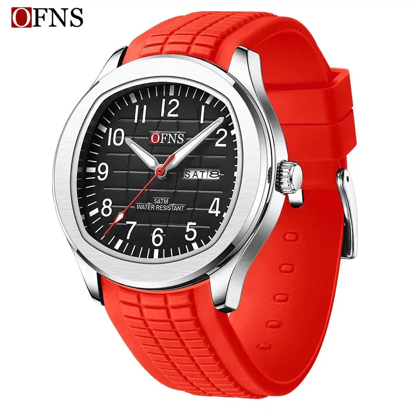 Men's Green Dial Quartz Watch with Chain Strap - Image 3