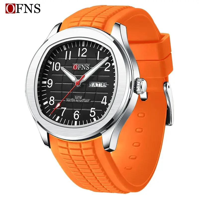 Men's Green Dial Quartz Watch with Chain Strap - Image 4